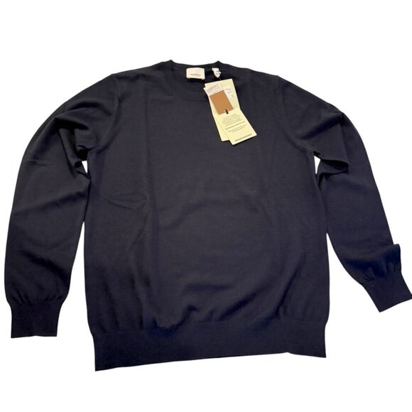 Burberry BEMPTON Navy Blue Merino Wood Check Patch Pullover sweater, all sizes - Picture 6 of 11